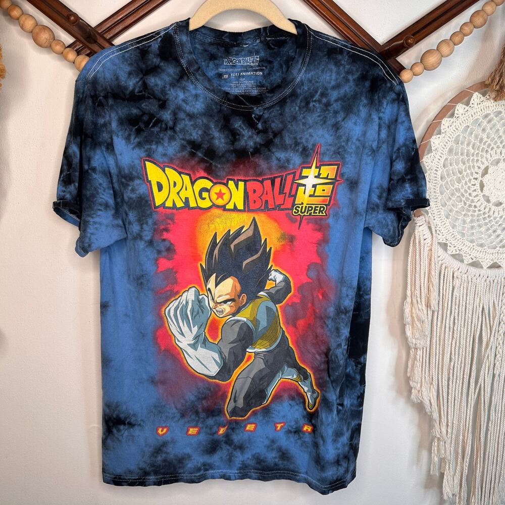 DragonballZ Vegeta Blue Tie Dye Graphic T